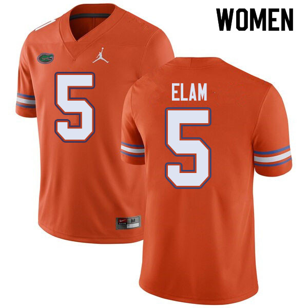 Jordan Brand Women #5 Kaiir Elam Florida Gators College Football Jerseys Sale-Orange